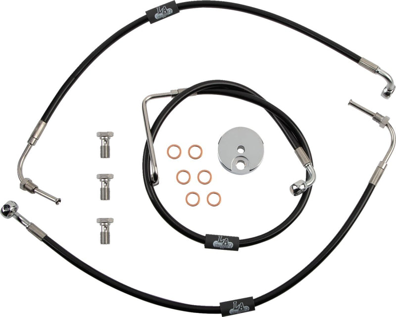Black Braided Brake Line Kit Dyna #LA-8230B13B