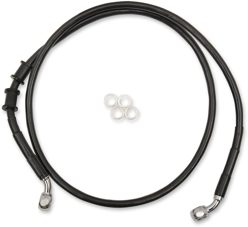 Drag Specialties Front Standard Length Black Vinyl Brake Line Kit for 2014-2019 Harley-Davidson Sportster Custom - XL 1200C Motorcycles