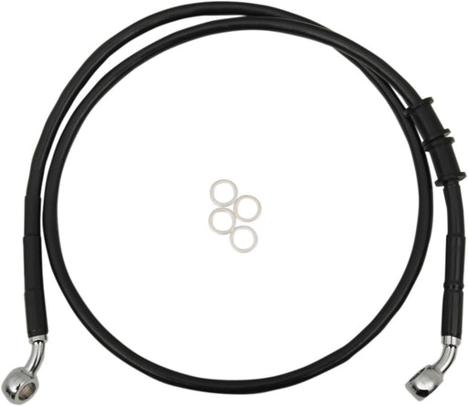 Drag Specialties Extended Length Brake Line Black Vinyl Coated Oversize [+25,4 cm (10")] Oversize [10"] Oversize [+25.4 cm] Front Stainless Steel