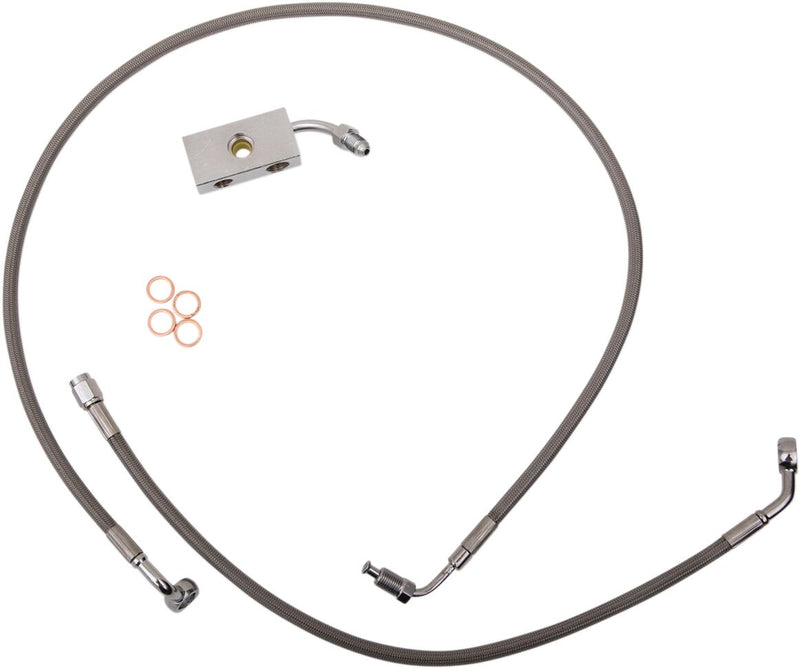 LA Choppers Stainless Steel Brake Line Kit Silver 30,5 cm - 35,5 cm (12" - 14") 30.5 cm - 35.5 cm Ape Hanger #LA-8152B13