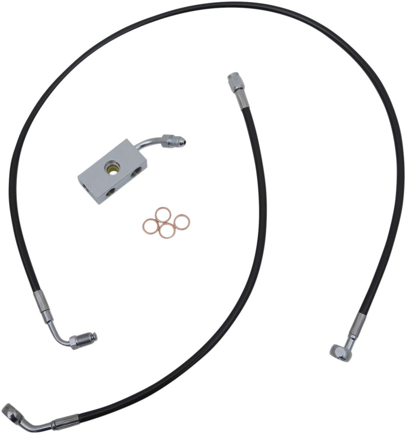 Black Braided Brake Line Kit Softail #LA-8152B16B
