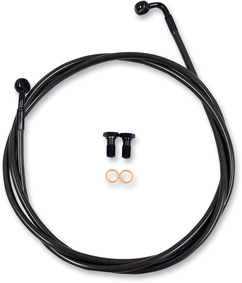 LA Choppers Midnight Braided Brake Line Kit Midnight Series Black 38 cm - 43 cm (15" - 17") Ape Hanger Stainless Steel #LA-8153B16M