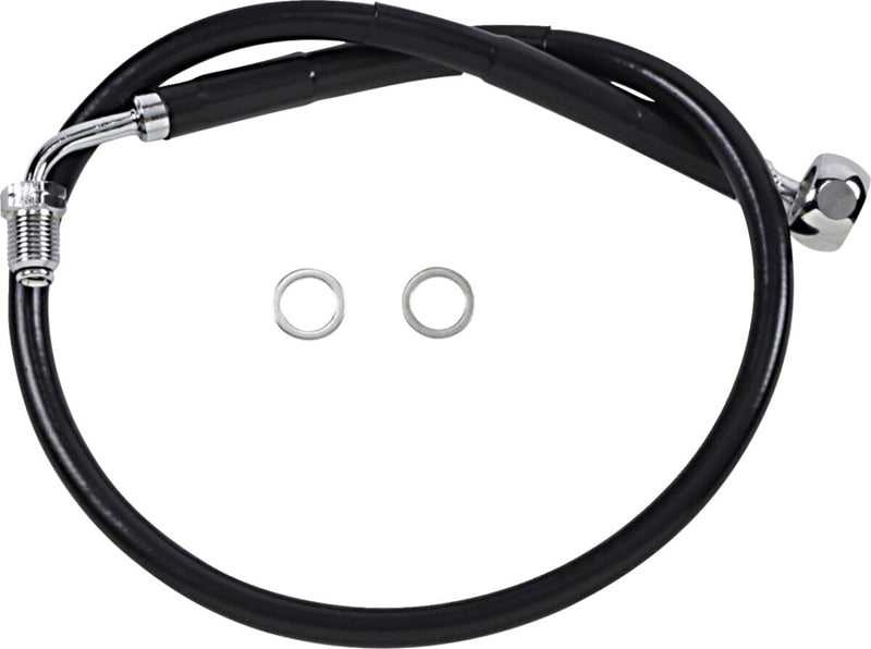 Drag Specialties Stainless Steel Brake Line Kit - Standard, Each, 54,5 cm (21-1/2") - Black / Vinyl Coated for Harley-Davidson Softail 2018-2023