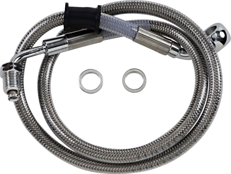 Drag Specialties Extended Length Stainless Steel Brake Line Fits Harley-Davidson Softail Models 2018-2024