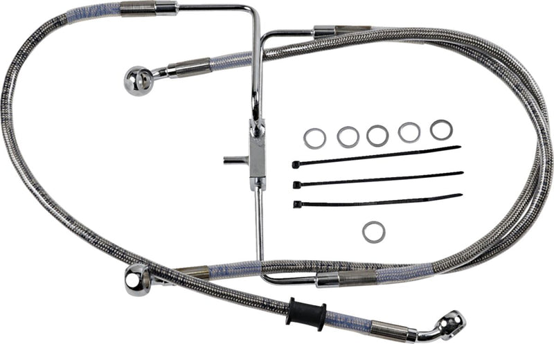 Drag Specialties Extended Length Stainless Steel Brake Line Fits Harley-Davidson Sportster Models 2017-2020