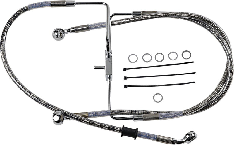 Drag Specialties Extended Length Stainless Steel Brake Line Fits Harley-Davidson Sportster Models 2017-2020