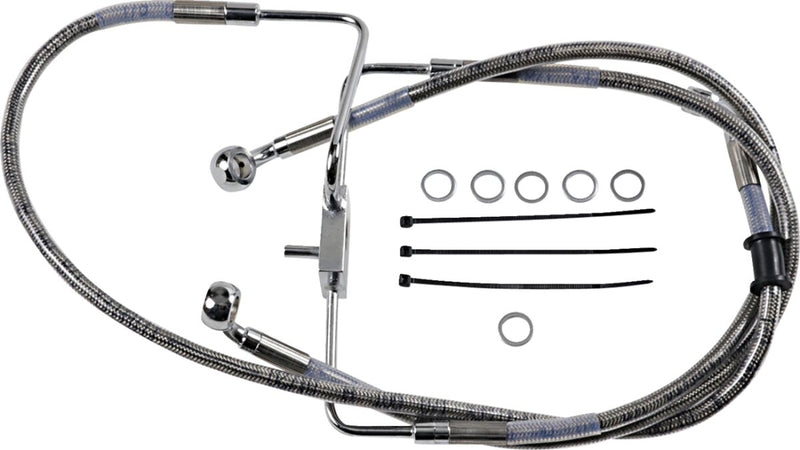 Drag Specialties Extended Length Stainless Steel Brake Line Fits Harley-Davidson Sportster Models 2017-2020