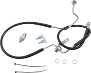 Drag Specialties Extended Length Black Vinyl Brake Line Kit