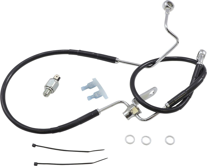 Drag Specialties Extended Length Black Vinyl Brake Line Kit