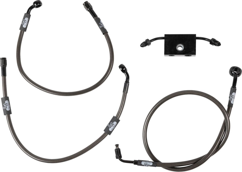 Midnight Braided Brake Line Kit Softail #LA-8154B08M