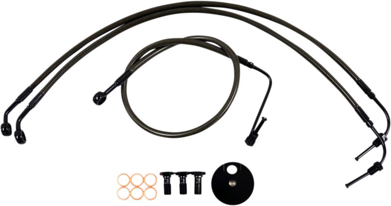 Midnight Braided Brake Line Kit Softail #LA-8154B08M