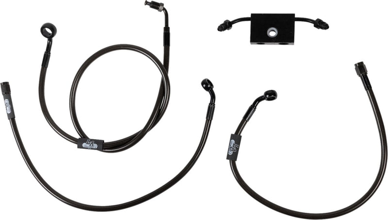 Midnight Braided Brake Line Kit Softail #LA-8154B16M