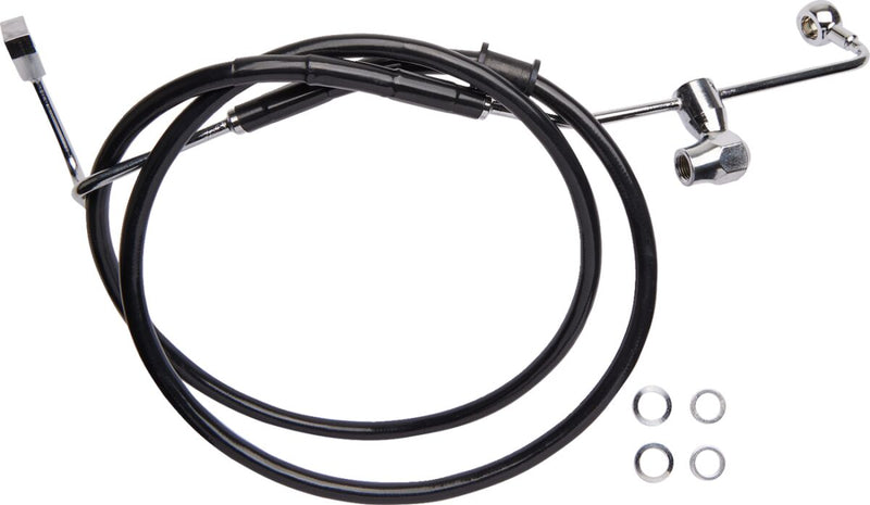 Drag Specialties Rear Brake Line - Stainless Steel, Each - Black for Harley-Davidson Touring 2014-2022