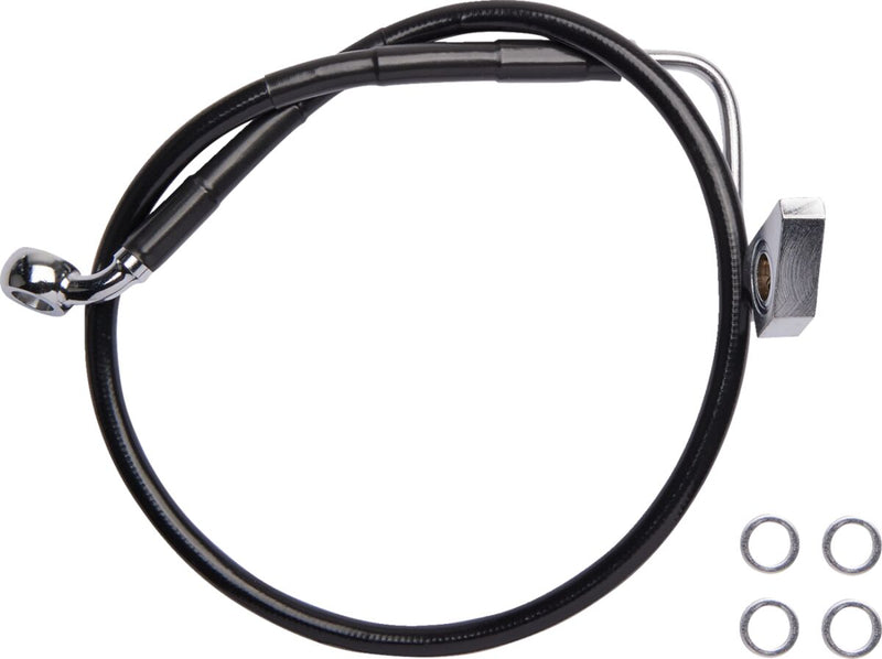Drag Specialties Rear Brake Line - Each, Stainless Steel - Black for Harley-Davidson Touring 2014-2022