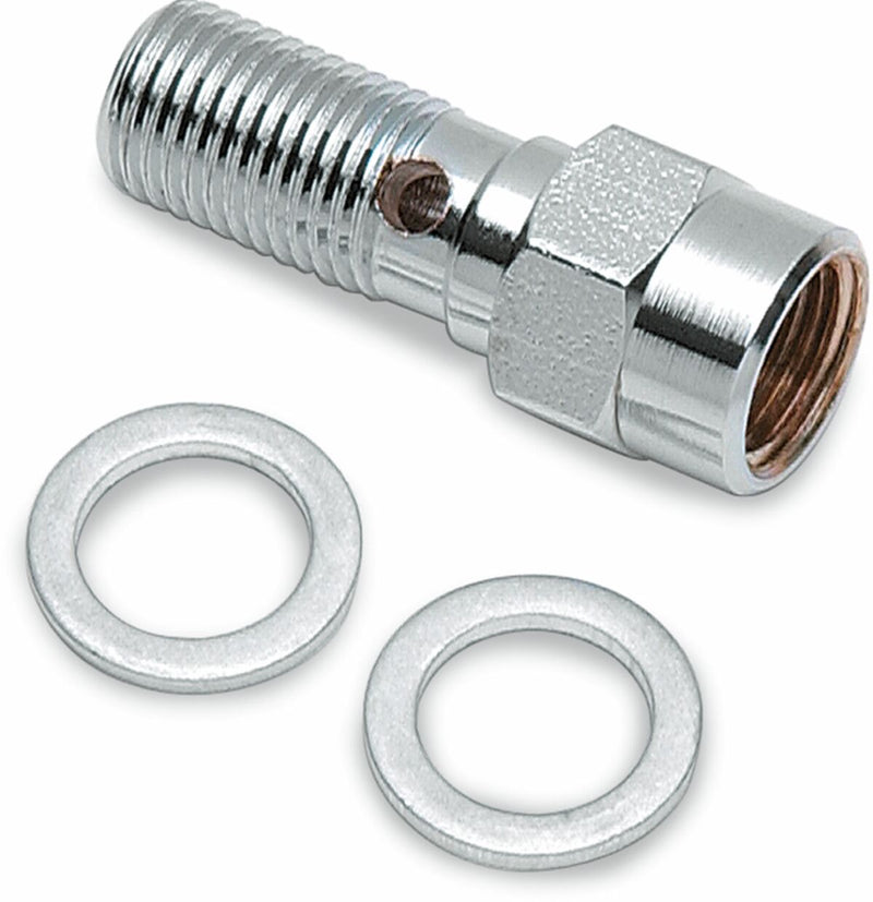 Drag Specialties Banjo Bolt with Break Light Switch Mount - Single, Steel, Adapter - Chrome