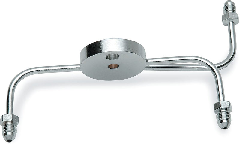 Drag Specialties Chrome Steel Front Brake Tee with Fittings for Dual-disc Applications - Brake Line, Each