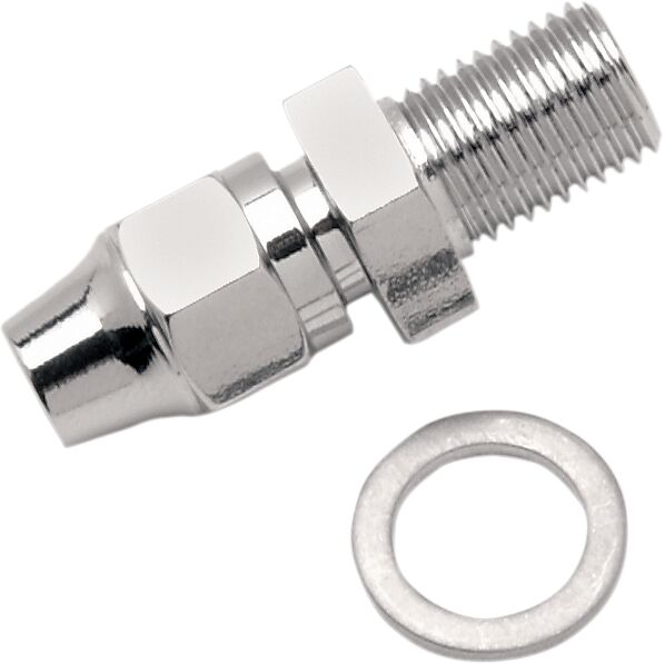 Drag Specialties Brake Line Fitting - Each, Steel - Chrome
