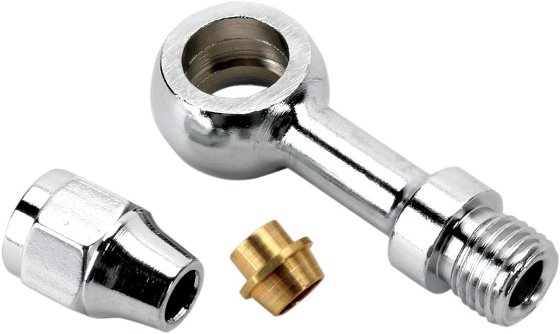 Drag Specialties Banjo Fitting - Each, Banjo /  Universal, 10 mm (3/8") - Chrome