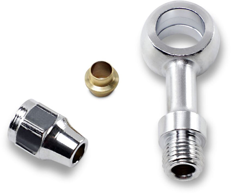 Drag Specialties Banjo Fitting - 11,1 mm (7/16"), Each, Steel - Chrome