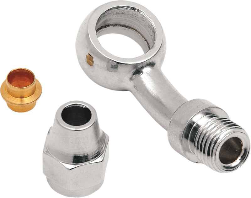 Drag Specialties Banjo Fitting - Steel, Each, 11,1 mm (7/16") - Chrome