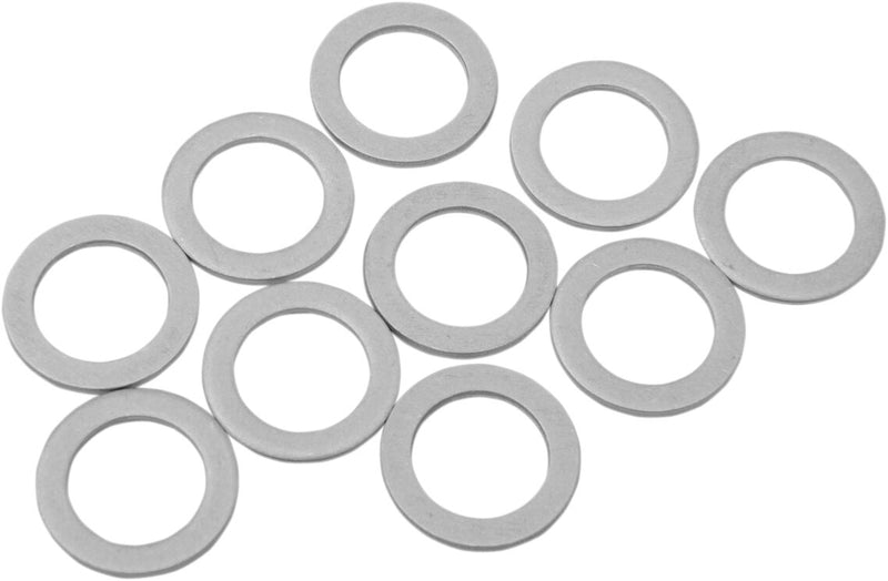 Drag Specialties Aluminum Crush Washers - 12 mm (1/2"), Brake Line /  Crush, 10 Pack - Chrome