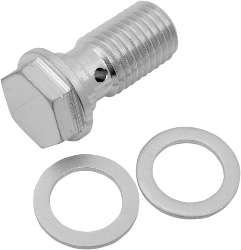Drag Specialties Universal Chrome Steel Banjo Bolt - Single, Each, Standard - Chrome / Silver