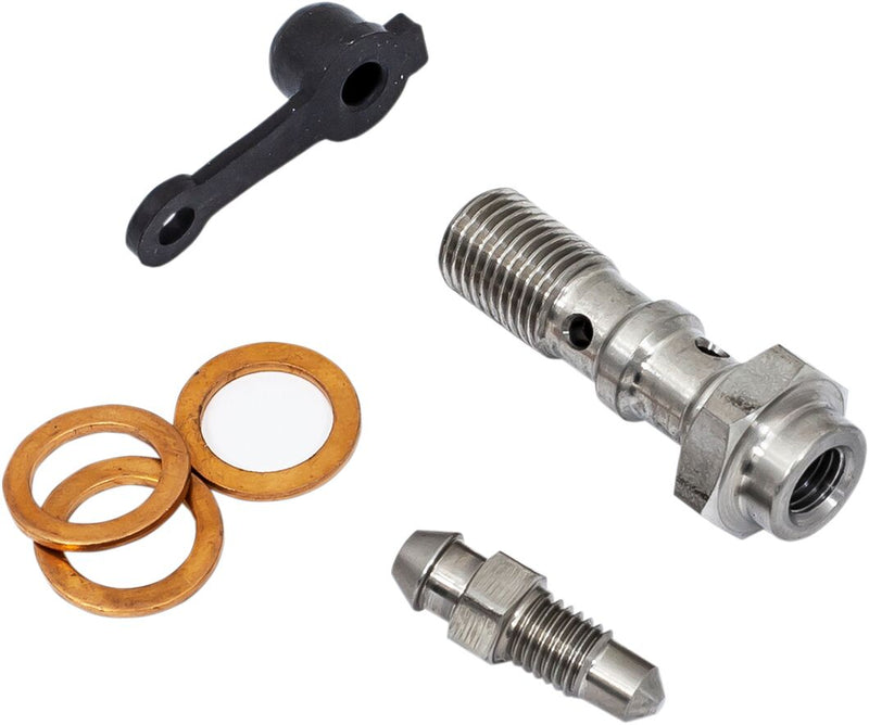 Goodridge Banjo Bolt with Bleed Nipple Chrome Bleeder Fitting Double Stainless Steel #993-31BNC