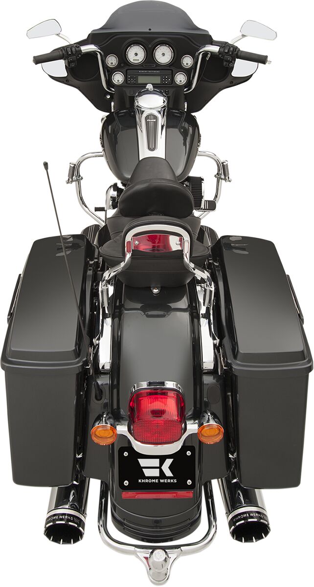 Khrome Werks Chrome Dominator 2:2 3-Stepped Header, 4.5" Mufflers W/Tracer Tips for 2009-2016 Harley-Davidson Touring Motorcycles