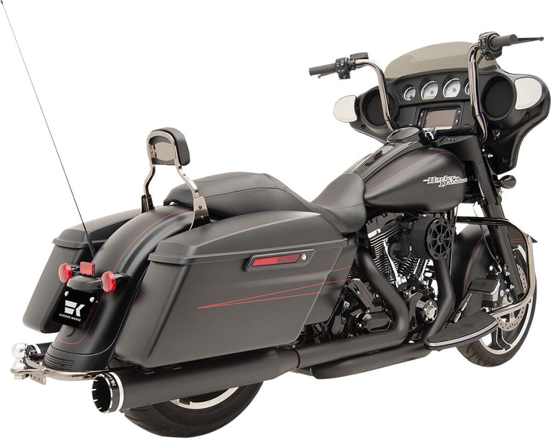 Khrome Werks Black Dominator 2:2 3-Stepped Header, 4.5" Mufflers W/Tracer Tips for 2009-2016 Harley-Davidson Touring Motorcycles