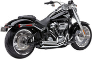 Cobra Speedster 909 Exhaust Kit in Chrome With Full Length Heat Shields For 2018-2024 FLFB/S Softail Fat Boy, FXBR/S Softail Breakout Models