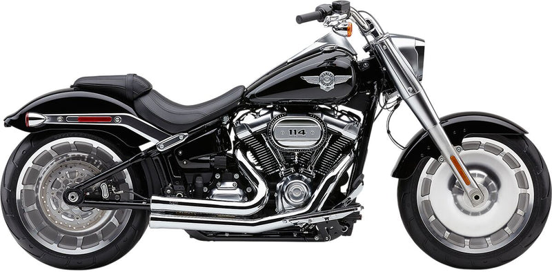 Cobra Speedster 909 Exhaust Kit in Chrome With Full Length Heat Shields For 2018-2024 FLFB/S Softail Fat Boy, FXBR/S Softail Breakout Models