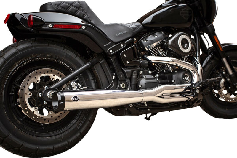 S&S Cycle Chrome/Black Superstreet 2-into-1 Exhaust System for 2018-2024 Harley-Davidson Softail #550-0790