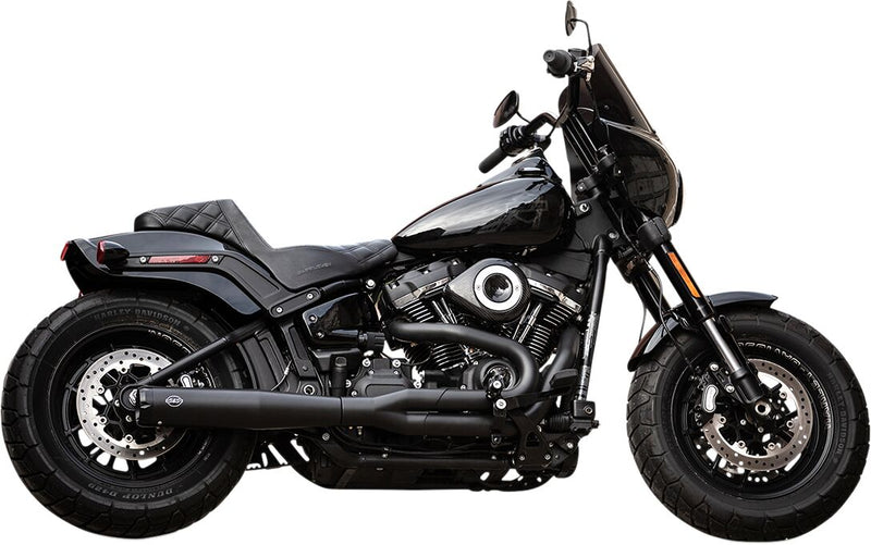 S&S Cycle Black/Black Superstreet 2-into-1 Exhaust System for 2018-2024 Harley-Davidson Softail Black| Ceramic Fitment Harley-Davidson