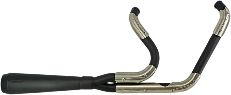 Trask Ceramic Black Assault 2-Into-1 Exhaust System for 2017-2025 Harley-Davidson Touring Models #TM-5010BK