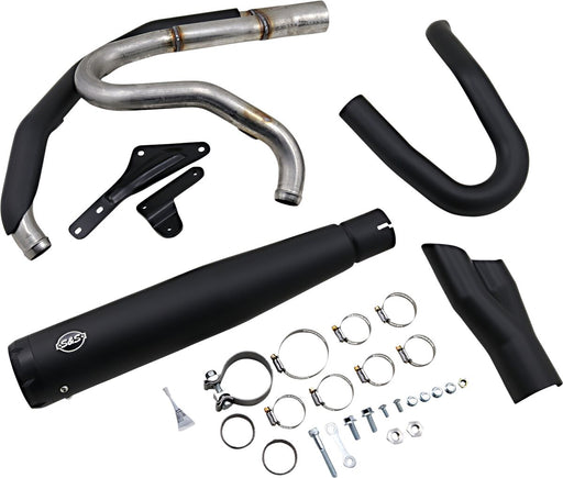 S&S Cycle Ceramic Black Superstreet 2 into 1 Exhaust System for 2018-2022 Harley-Davidson Softail