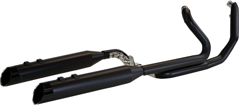 Khrome Werks Black Dominator 2:2 3-Stepped Header, 4.5" Mufflers W/Edge Tips for 2017-2025 Harley-Davidson Touring Motorcycles