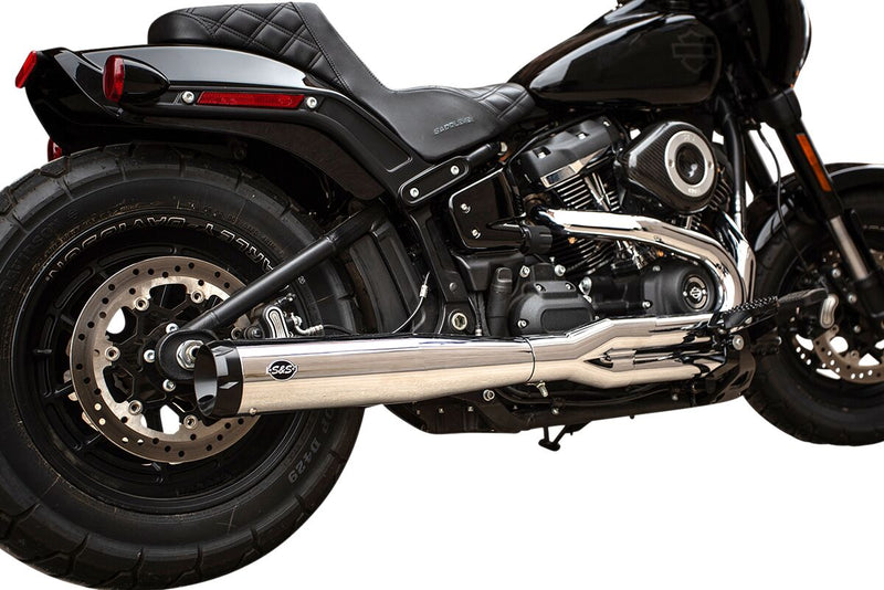 S&S Cycle Chrome/Black SuperStreet 2:1 50 State Exhaust System for 2018-2024 Harley-Davidson Softail