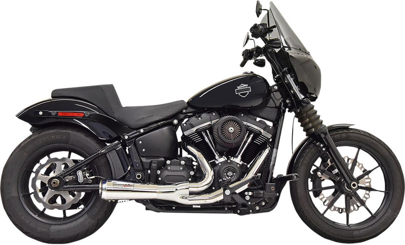 Bassani Chrome Ripper Road Rage 2 Into 1 Exhaust System for 2018-2024 Harley-Davidson Softail Motorcycles