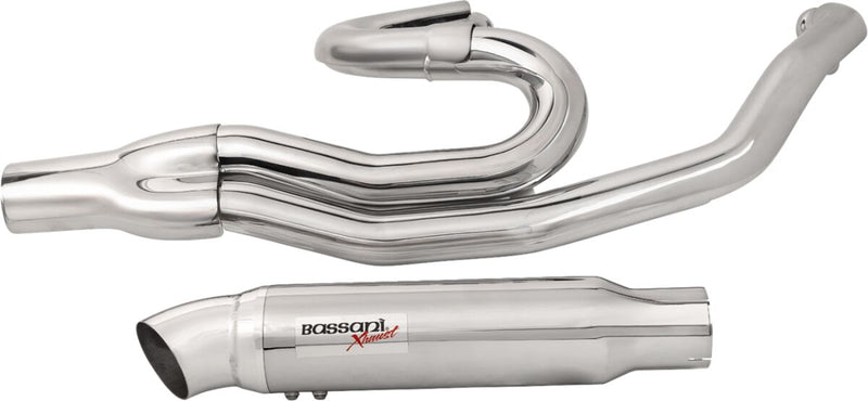 Bassani Chrome Road Rage 2:1 w/Hot Rod Turnout Exhaust System for 2007-2016 Harley-Davidson Touring Motorcycles