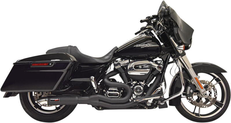 Bassani Black Road Rage 2:1 w/Hot Rod Turnout Exhaust System for 2017-2025 Harley-Davidson Touring Motorcycles