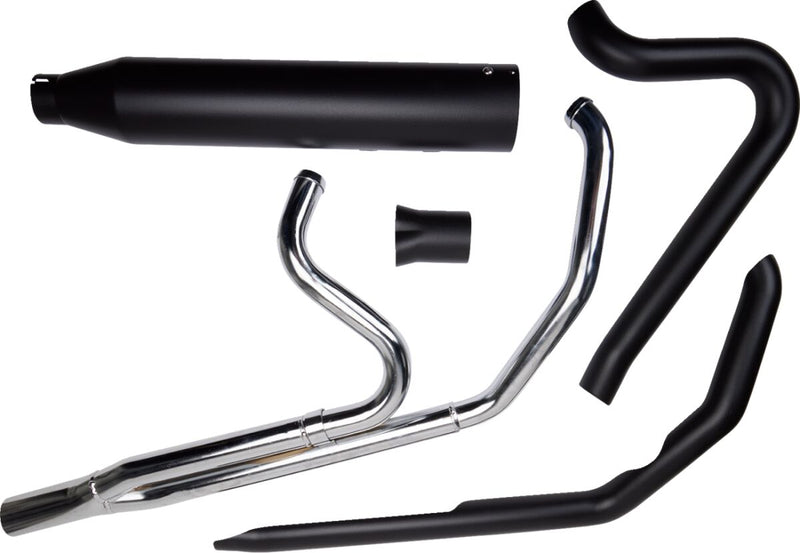 Khrome Werks Black 2 Into 1 System w/Two Step Headers for 2009-2016 Harley-Davidson Touring Motorcycles