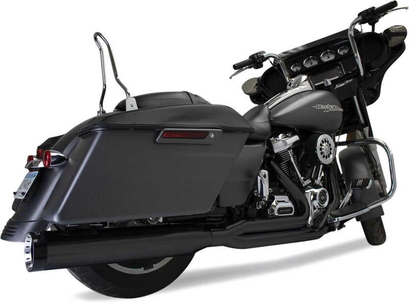Khrome Werks Black 2 Into 1 Outlaw System w/Three Step Headers for 2017-2025 Harley-Davidson Touring Motorcycles