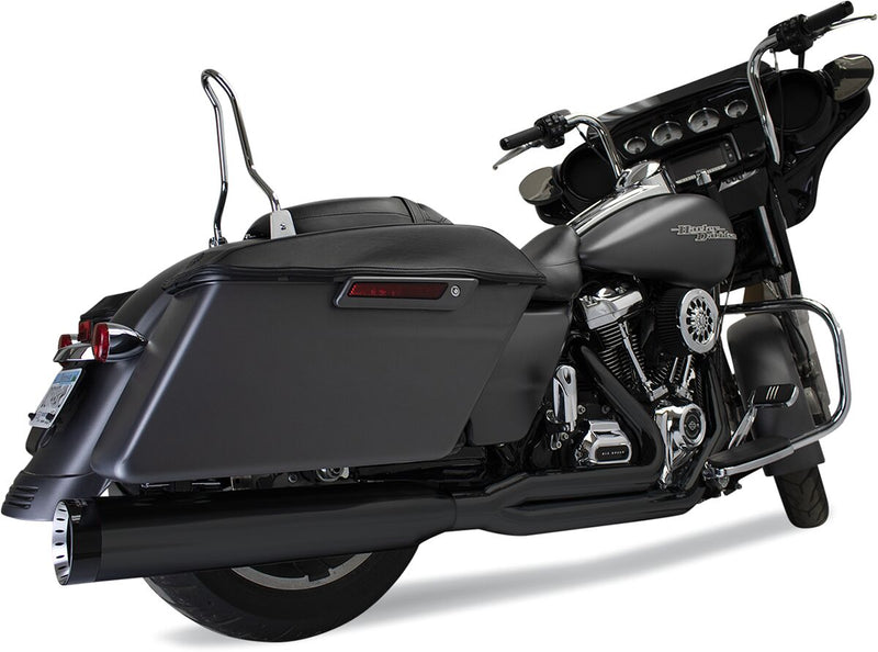 Khrome Werks Black 2 Into 1 Outlaw System w/Three Step Headers for 2017-2025 Harley-Davidson Touring Motorcycles