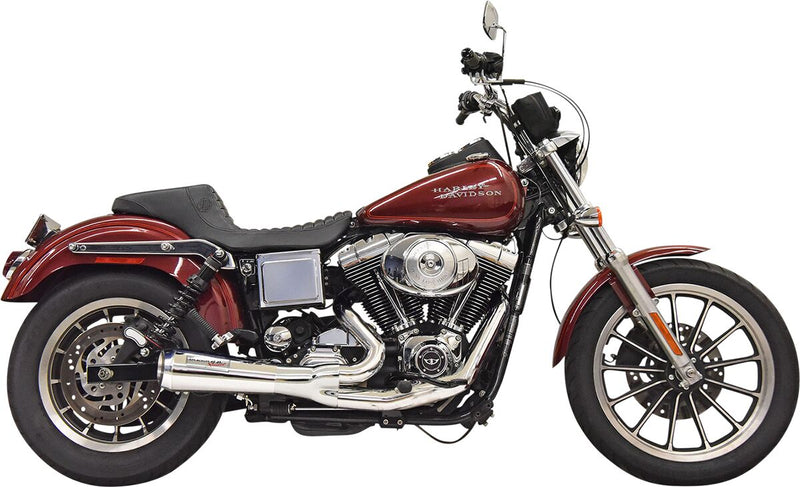 Bassani Chrome Ripper Short Road Rage 2 Into 1 Exhaust System w/Mid Controls for 1993-2005,2007-2008 Harley-Davidson Dyna Low Rider and 1991 Harley-Davidson Dyna Sturgis Motorcycles