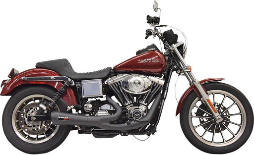 Bassani Black Ripper Short Road Rage 2 Into 1 Exhaust System w/Mid Controls for 1993-2005,2007-2008 Harley-Davidson Dyna Low Rider and 1991 Harley-Davidson Dyna Sturgis Motorcycles