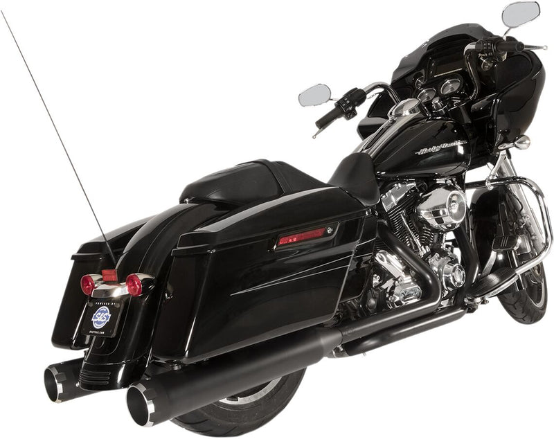 S&S Cycle Black w/Black Thruster Endcaps 2 Into 2 El Dorado Exhaust System for 2009-2016 Harley-Davidson Touring Models #550-0679B