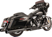 S&S Cycle El Dorado 2 Into 2 Exhaust System In Chrome With Black Thruster End Caps For Harley-Davidson 2017-2023 M8 Touring Models #550-0700C