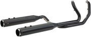 S&S Cycle El Dorado 2 Into 2 Exhaust System In Chrome With Black Thruster End Caps For Harley-Davidson 2017-2023 M8 Touring Models
