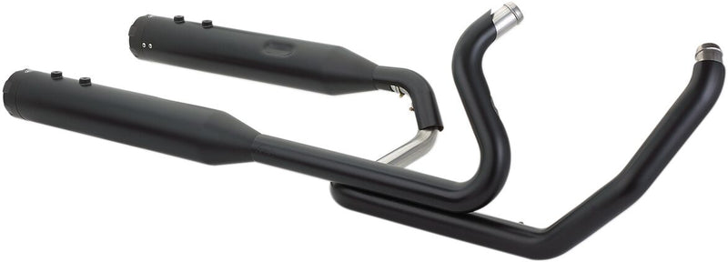 S&S Cycle El Dorado 2 Into 2 Exhaust System In Chrome With Black Thruster End Caps For Harley-Davidson 2017-2023 M8 Touring Models #550-0700C