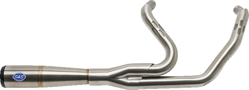 S&S Cycle 2-into-1 Diamondback Exhaust System for 2017-2025 Harley-Davidson Brushed Silver Race Stainless Steel Each
